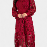 Elena – Vestido Midi de Encaje Con Estilo Elegante y Atemporal