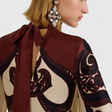 Luciana – Vestido Elegante con Estampado Sofisticado y Toque Moderno