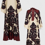 Luciana – Vestido Elegante con Estampado Sofisticado y Toque Moderno