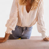 Elena – Blusa de Encaje de Crochet para Estilo Elegante y Fresco