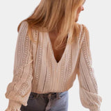 Elena – Blusa de Encaje de Crochet para Estilo Elegante y Fresco