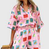 Claudia – Conjunto de Estampado Colorido Para un Estilo Vibrante y Cómodo