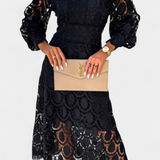Elena – Vestido Midi de Encaje Con Estilo Elegante y Atemporal