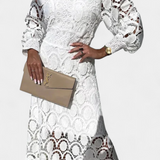 Elena – Vestido Midi de Encaje Con Estilo Elegante y Atemporal