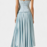Sara – Vestido Midi Plisado con Estilo Chic y Elegante