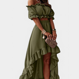 Sofía – Conjunto de Dos Piezas Off-Shoulder para un Estilo Elegante y Fresco