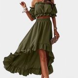 Sofía – Conjunto de Dos Piezas Off-Shoulder para un Estilo Elegante y Fresco