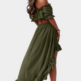 Sofía – Conjunto de Dos Piezas Off-Shoulder para un Estilo Elegante y Fresco