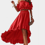 Sofía – Conjunto de Dos Piezas Off-Shoulder para un Estilo Elegante y Fresco