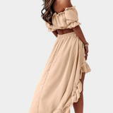 Sofía – Conjunto de Dos Piezas Off-Shoulder para un Estilo Elegante y Fresco