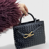 Elena – Bolsa Diaria Tejida Índigo Con Estilo y Comodidad