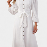 Marina – Vestido Elegante con Hombros Descubiertos y Detalles Refinados