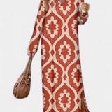 Brisa – Vestido Largo Geométrico con Estilo y Comodidad