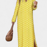 Brisa – Vestido Largo Geométrico con Estilo y Comodidad