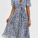 Carina – Vestido Midi con Escote en V para una Elegancia Sin Esfuerzo