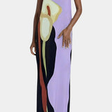 Adriana – Vestido Maxi Sin Tirantes con Estampado Floral para Días Soleados