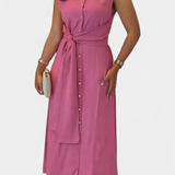 Clara – Vestido Elegante Sin Mangas Con Cinturón Que Resalta Tu Silueta