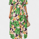 María – Vestido Largo Floral con Estilo Fresco y Elegante
