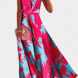 Salma – Vestido A Línea con Estampado Minimalista y Estilo Sofisticado