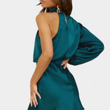 Claudia – Vestido Mini Drapado de Un Hombro Para Un Look Elegante y Moderno