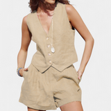 Clara – Conjunto Chic de Chaleco y Pantalones Cortos para un Estilo Fresco y Elegante