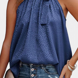 Valentina – Top Elegante Sin Mangas con Estampado de Leopardo