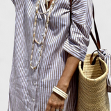 Lola – Vestido Camisero de Rayas con Estilo Fresco y Elegante