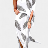 Luzia – Vestido de Un Hombro con Estampado Romántico y Elegante
