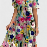 Carina – Vestido Midi con Escote en V para una Elegancia Sin Esfuerzo