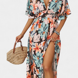 María – Vestido Largo Floral con Estilo Fresco y Elegante