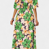 María – Vestido Largo Floral con Estilo Fresco y Elegante