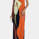 Adriana – Vestido Maxi Sin Tirantes con Estampado Floral para Días Soleados