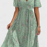 Carina – Vestido Midi con Escote en V para una Elegancia Sin Esfuerzo