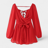 María – Vestido Mini Con Escote En V Y Mangas Ligeras Para Días Soleados