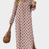 Brisa – Vestido Largo Geométrico con Estilo y Comodidad