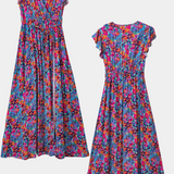 Olivia – Vestido Cruzado Largo con Estampado Floral para Momentos Radiantes