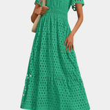 Isabel – Vestido Maxi de Encaje Bordado para Momentos Especiales
