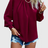Marina – Top Dottie de Manga Larga con Cuello de Encaje para un Estilo Elegante y Confortable