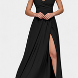 Marisol – Vestido Largo Con Drapeado Para Una Elegancia Sofisticada