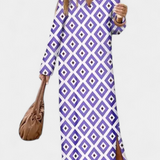 Brisa – Vestido Largo Geométrico con Estilo y Comodidad