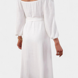 Marina – Vestido Elegante con Hombros Descubiertos y Detalles Refinados