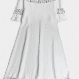 Claudia – Vestido Casual de Lino Con Encaje y Estilo Elegante
