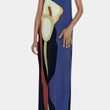 Adriana – Vestido Maxi Sin Tirantes con Estampado Floral para Días Soleados