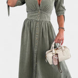 Adelina – Vestido Midi de Denim con Estilo y Elegancia Sin Esfuerzo