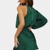 Claudia – Vestido Mini Drapado de Un Hombro Para Un Look Elegante y Moderno