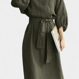 Claudia – Vestido de Lino y Algodón con Estilo Elegante y Fresco
