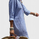 Lola – Vestido Camisero de Rayas con Estilo Fresco y Elegante