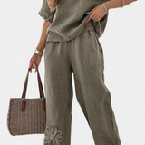 Isabel – Conjunto de Lino Bordado para un Estilo Bohemio y Cómodo