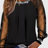 Clara – Blusa Elegante con Acentos Brillantes para un Estilo Sofisticado