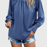 Marina – Top Dottie de Manga Larga con Cuello de Encaje para un Estilo Elegante y Confortable